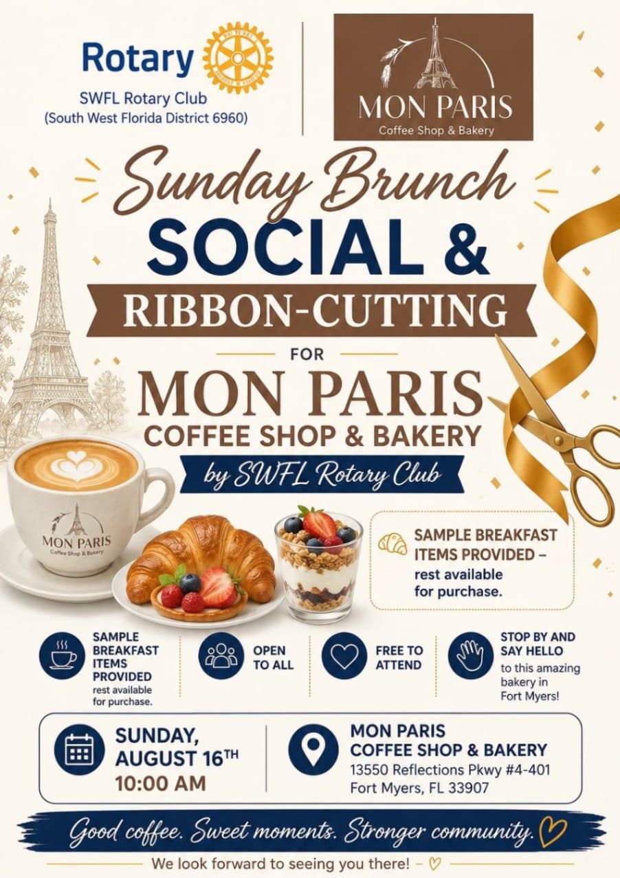 Sunday Brunch Social & Ribbon-Cutting at Mon Paris Coffee Shop & Bakery
