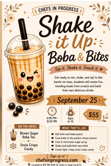 Brown Sugar Boba & Snow Crisps Lab🍯🧋 Kids Ages 6-15