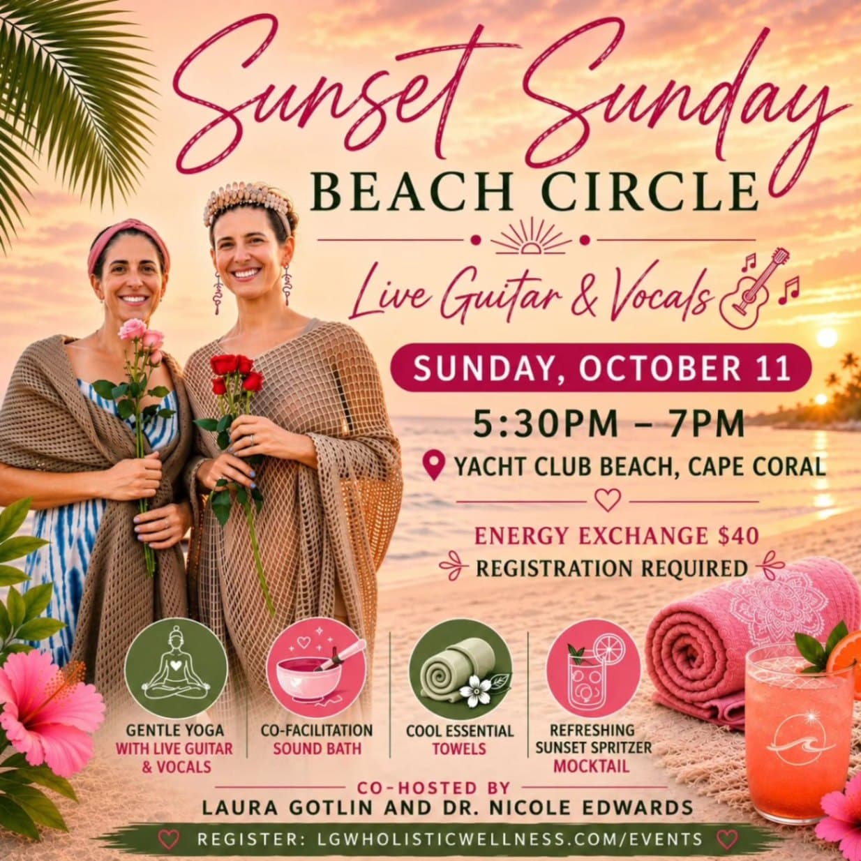 Sunset Sunday Beach Circle